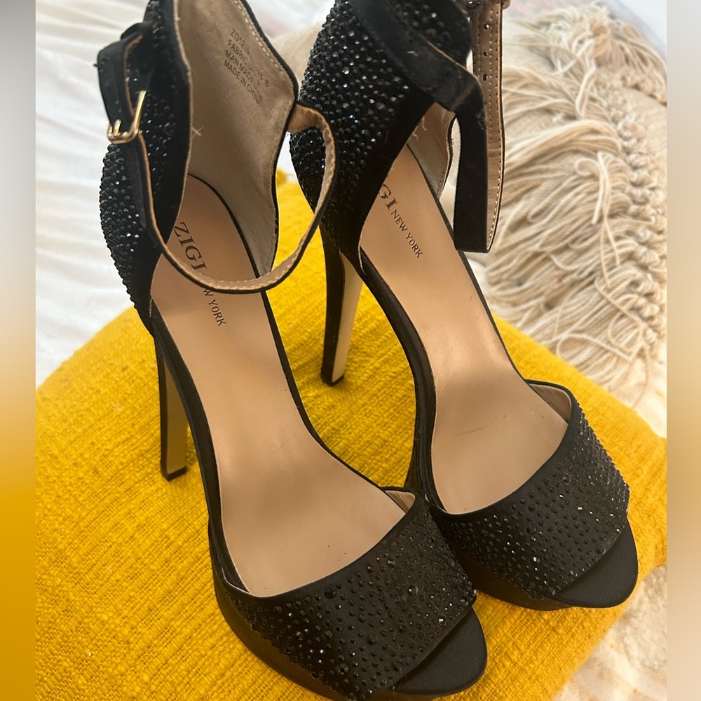 Zigi NY + Schutz Glam Black Platform Sandals  New - Picture 2 of 5